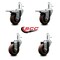 Service Caster 3.5'' High Temp Glass Filled Nylon 7/16'' Stem Caster Set 2 Total Lock Brakes, 4PK SCC-GRTTL20S3514-GFNSHT-716138-2-S-2 - alternate 3